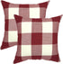 YOUR SMILE Christmas Retro Farmhouse Buffalo Tartan Chequer Plaid Cotton Linen Decorative Throw Pillow Case Cushion Cover Pillowcase for Sofa,Set ...