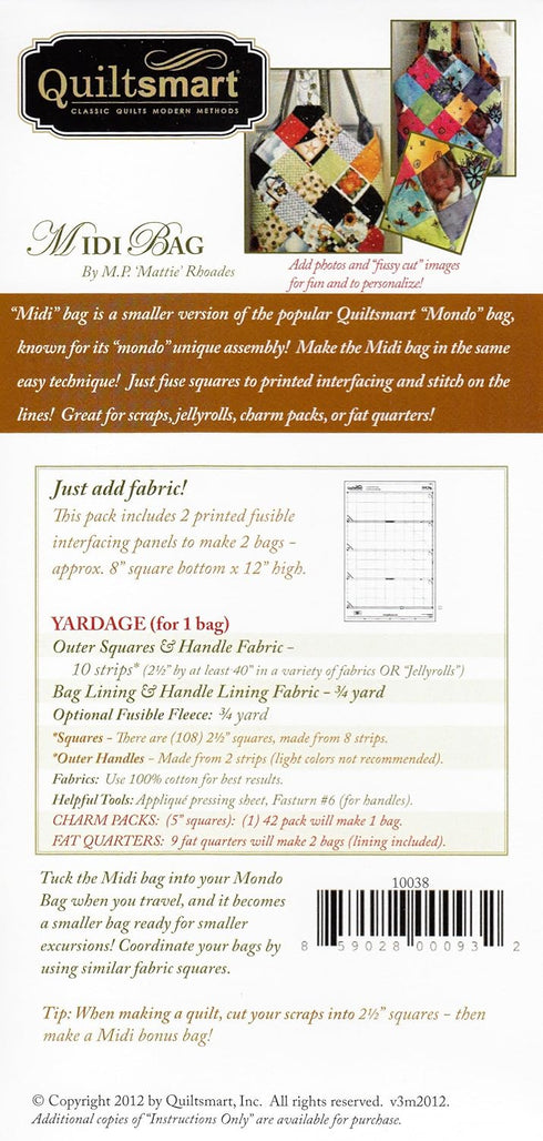 Quiltsmart Midi Bag Pattern, Other...