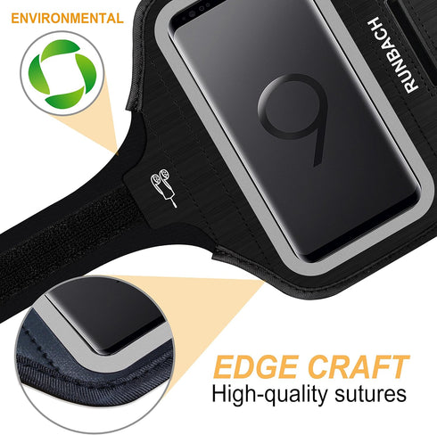 Armband for Galaxy S9,Running Exercise Gym Bag with Fingerprint Touch/Key Holder and Card Slot for Samsung Galaxy S9 (Black)...
