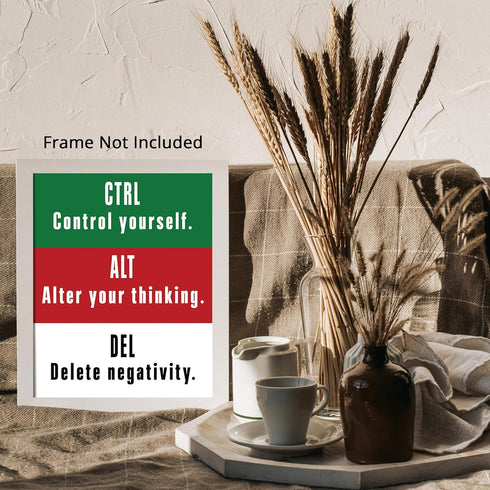 Posterizer 1 pcs-CTRL ALT DELETE-Motivational Success Quote-Motivational & Inspirational Art- Decor for Game Room or Man Cave- unframed wall art...