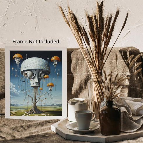 Posterizer 1 pcs-Alien Mushroom-Headed Tree with Fungal Branches-Abstract & Modern Art-Fantasy & Fiction Art-Gift for Art Lovers-Decor for Home & ...