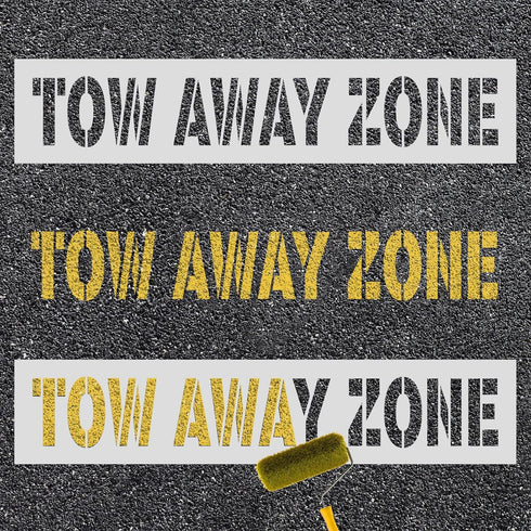 2pcs Tow Away Zone Stencils, 28.35x5.9 Inch Parking Lot Stencils Reusable Letter Stencils Paint Stencils Warning Sign Stencils Floor Paint Stencil...