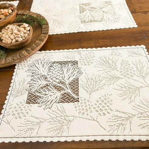 Heritage Lace Woodland 14x20 Ecru Placemat (Set of 4)...