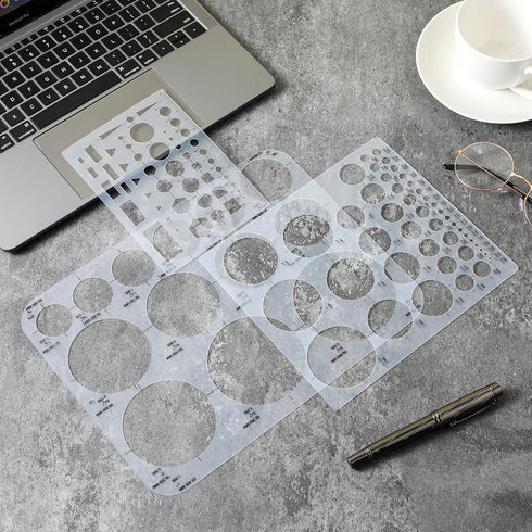 Circle Template Drawing Gjinxi 3 Pcs Circles Ruler Stencil Drafting Templates Round Draw Stencil Plastic Oval Template for Drafting Office School ...