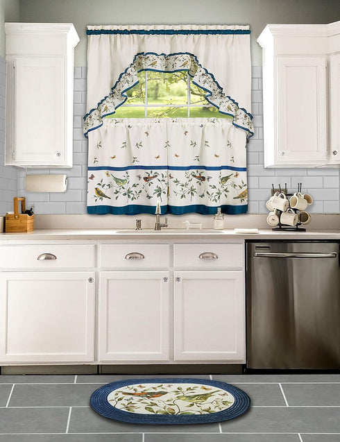 Achim Home Furnishings Love Birds - Printed Tier & Swag Set - 57x36...