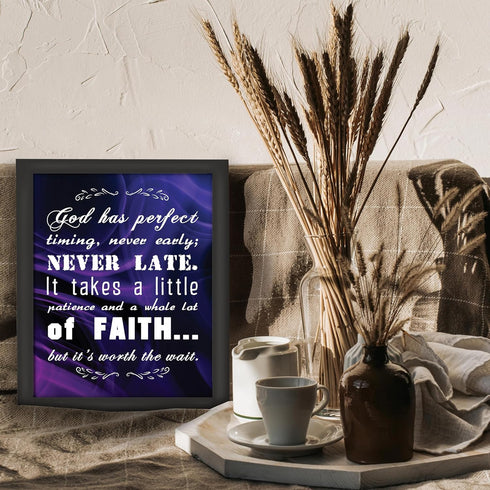 Posterizer 1 pcs-Bible Scripture-Gods Perfect Timing-Religious Posters-Typography Art-Gifts for Christians - Decor for Church, Sunday School Class...