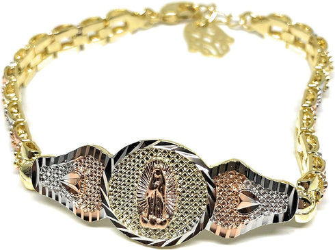 Fran & Co. Virgin Mary Bracelet Virgen De Guadalupe Pulsera Tres Colores Oro Laminado 8“...