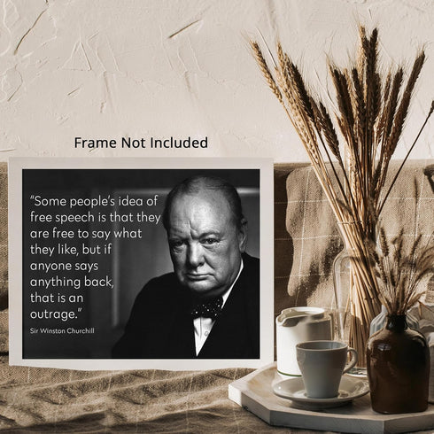 Posterizer 1 pcs-Winston Churchill-Some People's Idea of Free Speech-Patriotic & Military Art- Gift for Policemen, Law Enforcement Officer-decor f...