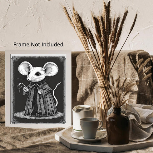 Posterizer 1 pcs- gothic mouse in classic goth clothes-Gothic Art-Art for Animal Lovers- Living Room Bedroom Decor- unframed wall art...