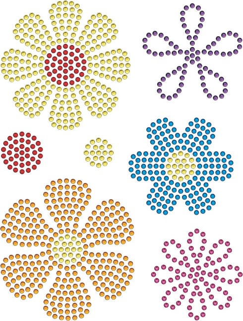 Rhinestone Genie Flowers 001 Magnetic Rhinestone Template, Black...