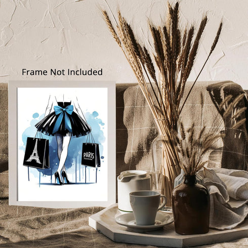 Posterizer 1 pcs-Light Blue Fashion Designer Wall Art-Inspirational Women's Art- Gift for Women, Fashionistas, Designer Fashion Fans-Living Room ...