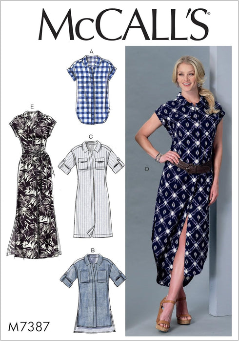 McCall's Patterns Misses' Button-Down Top, Tunic, Dresses and Belt Sewing Pattern, Y (XSM-SML-MED)...