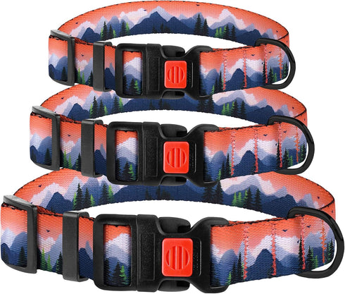 CollarDirect Print Dog Collar Nylon Pattern Adjustable Nature Pet Collars for Dogs Small Medium Large Puppy (Mountains, Neck Fit 10"-13")...