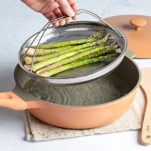Goodful All-In-One Pan Steamer Basket, Premium Stainless Steel Construction, Dishwasher Safe, Perfect for Steaming Vegetables, Full Handle for Eas...