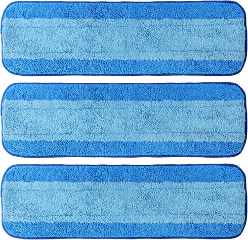 3 Pack Microfiber Cleaning Pads for Bona Mop, Reusable Microfiber Mop Pads for 18 Inch Mop, Hardwood Floor Replacement Cleaning Mop Pads, Machine ...