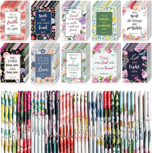 CHENGU 50 Pcs Bible Verse Notebook Christian Journals Bulk Christian Gifts Religious Prayer Journals Inspirational Notepads for Women Men Scriptur...