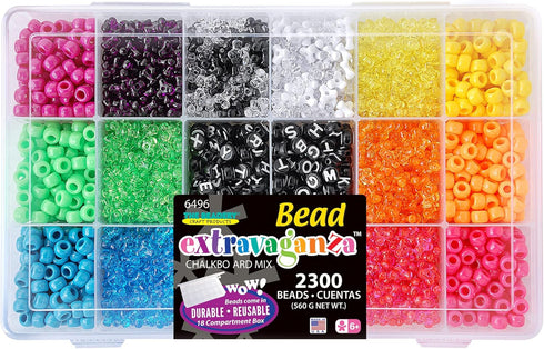The Beadery 18 Compartment Bead Alphabet Chalkboard TRIBEAD Box, Black...