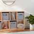 Amazon Basics Collapsible Fabric Storage Cube Organizer with Handles, 10.5 x 10.5 x 11 Inch, White/ Light Grey Stripe - Pack of 6...