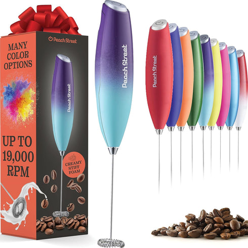 Powerful Handheld Milk Frother, Mini Milk Foamer, Battery Operated (Not included) Stainless Steel Drink Mixer for Coffee, Lattes, Cappuccino, Frap...