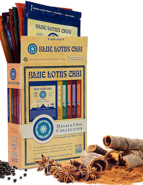 Blue Lotus Chai - Masala Chai Collection - Six Varieties - 0.5 oz each (14.17g)...