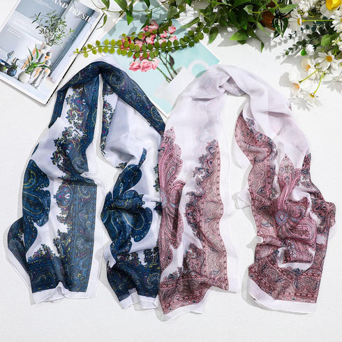 Sureio 6 Pcs Scarves for Women Lightweight Summer Floral Print Pattern Scarf for Women Dressy Long Thin Scarf Shawl(Classic Style)...