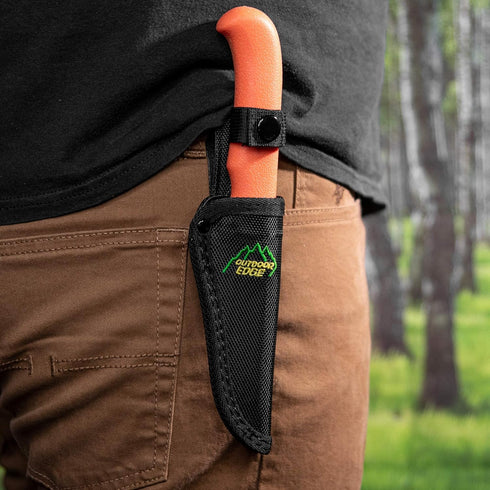 OUTDOOR EDGE Zip Blade - 4.0" Fixed Blade Hunting Knife for Skinning and Gutting Big Game - Includes Black Nylon Belt Sheath...