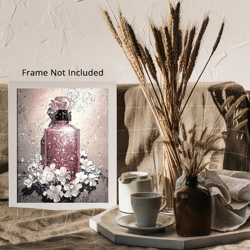 Posterizer 1 pcs-glitterly girly perfume bottle with daintly details 2-Inspirational Women's Art Gift for Women, Fashionistas, Designer Fashion F...