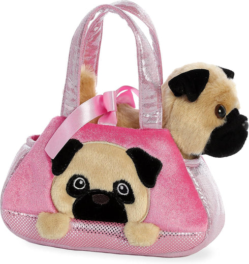 Aurora® Fashionable Fancy Pals™ Peek-A Boo Pug Stuffed Animal - On-The-go Companions - Stylish Accessories - Multicolor 7 Inches...