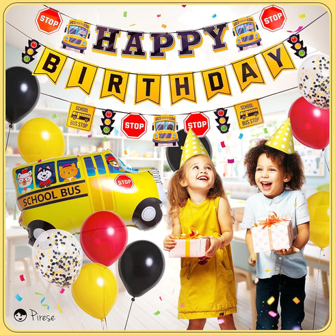 Wheels On The Bus Birthday Decorations, School Bus Decorations For Party, School Bus Birthday Party Decorations | School Bus Birthday Banner | Sch...