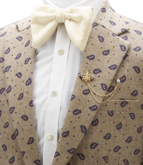 Knighthood Brooch Pin Men's Bee With Hanging Chain Brooch Lapel Pin (Golden & Black)...