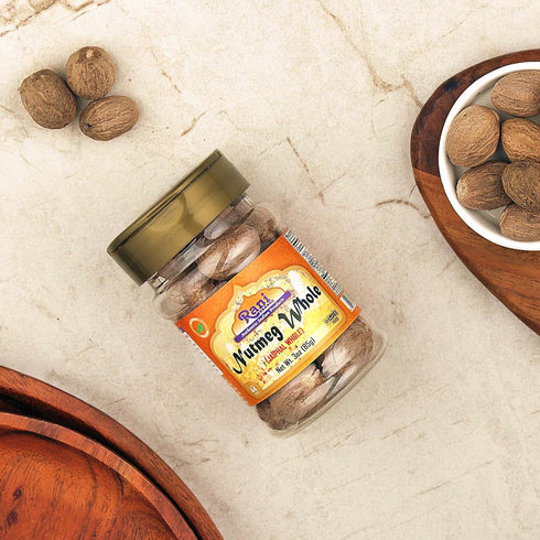 Rani Nutmeg (Jaiphul) Whole Spice, 17-19 Pieces, 3oz (85g) PET Jar ~ All Natural | Vegan | Gluten Friendly | NON-GMO | Kosher | Indian Origin...