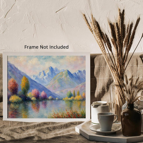 Posterizer 1 pcs- mountains and trees beautiful landscape nature 1-Landscape & Nature Art-Floral Botanical Art- Decor for Home & Office- unframed ...