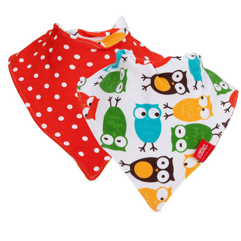 Nuby 2-pk Dribble Catcher Bandana bibs, Super Absorbent Drool Bib with Soft Comfort Neckline, Neutral...