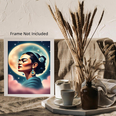 Posterizer 1 pcs- Frida Kahlo inspied art-abstract space theme-Famous Figures Art Collection-Fantasy & Fiction Art- Living Room Bedroom Decor- unf...