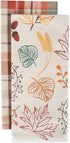 DII Fall Basics Kitchen Dishtowel Collection Printed & Plaid Fall Dish Towel Set, 18x28, Autumn Leaves, 2 Count...