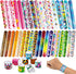 JOYIN 60 Pcs Slap Bracelets for Kids Bulk Wristbands with Animals, Friendship, Heart Print 36 Designs, for kids Easter Party Favors, Classroom Pri...