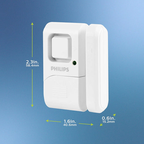 Philips Personal Security Window and Door Alarm, 2 Pack, DIY Protection, Burglar Alert, Wireless, Chime/Alarm, Easy Installation, Ideal for Home, ...