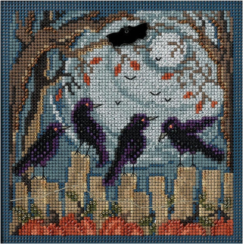 Ravens Beaded Counted Cross Stitch Kit MH144204 Mill Hill Buttons & Beads 2014 Autumn...