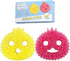 Functional Sponge Scrubber Set - Daddy Mommy Daily Scrub Sponge, Smiley Happy Face, Firm in Cold and Soft in Warm, Scratch Free, No Odor, 2 Animal...