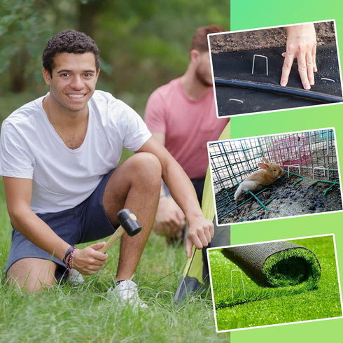 20 pcs 6 inch U-Shaped Landscape Staples, Garden Landscape Staples are Suitable for Outdoor Irrigation Hoses, Artificial Turf Nails, Fixed Fences ...