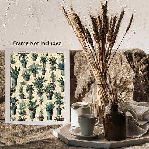 Posterizer 1 pcs-plants and pots-minimalist cute poster 3-Floral & Botanical Art-GIft for Men Women Teens-Living Room Bedroom Decor- unframed wall...