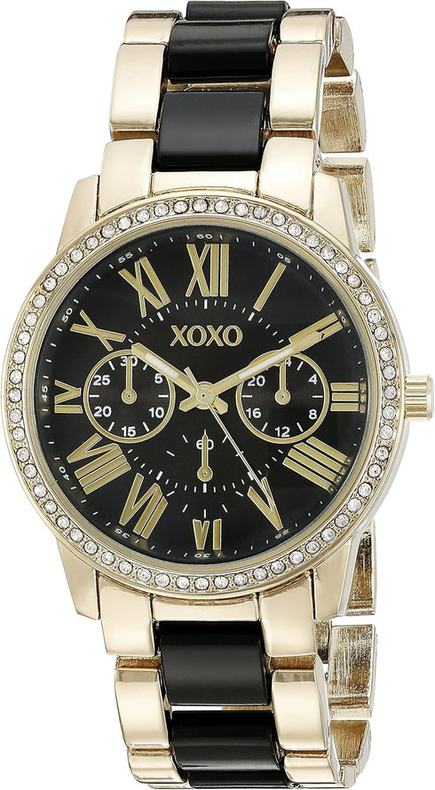 XOXO Women's XO5874 Gold-Tone and Black Bracelet Watch...