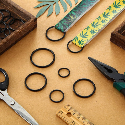 35 Pieces Metal O Ring Multi-Purpose Metal O Ring Non-Welded O Ring Round Metal Key Ring for Keychains Macrame Dog Leashes Camping Belt Hardware B...