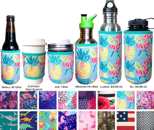 Koverz Can/Bottle Sleeve, Neoprene Insulated Bottle Sleeve, Fits 8-12 Oz. Can/Bottle, Washable and Reusable, Can/Bottle Accessories, Small Size, P...