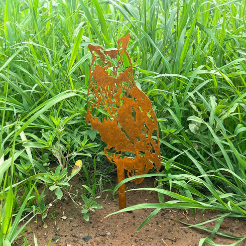 Garden Outdoor Decoration Rusty Metal Wall Art Corten Steel Animal Decor Owl Handmade Bird Yard Decor for Yard Lawn Trees Fences Gates Windows Wal...