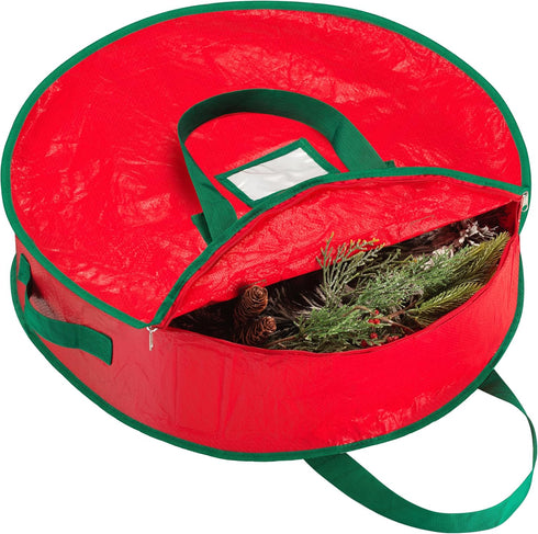 Handy Laundry, Christmas Wreath Storage Bag - Durable, Tarp Material, Zipper, Sturdy Carry Handles, Pest Protection - Ideal Home, Garage Organizat...