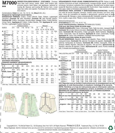 McCall's M7000 Women and Girl's Fairy Tale Snow Princess Costume Sewing Pattern, Sizes 3-14...