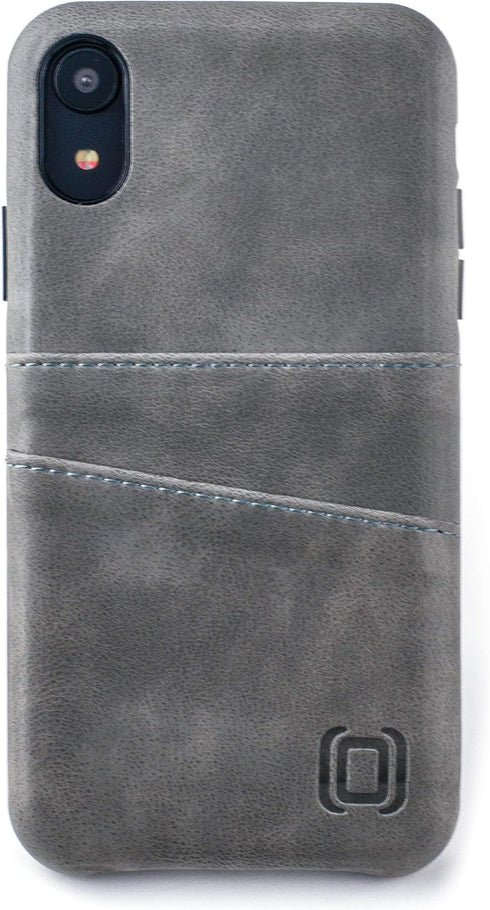 Dockem Wallet Case for iPhone XR (6.1"): Built-in Metal Plate for Magnetic Mounting & 2 Credit Card Holders (Exec M2, Synthetic Leather, Grey)...