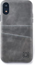 Dockem Wallet Case for iPhone XR (6.1"): Built-in Metal Plate for Magnetic Mounting & 2 Credit Card Holders (Exec M2, Synthetic Leather, Grey)...