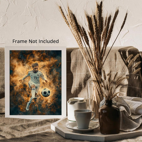 Posterizer 1 pcs-abstract modern football player dynamic poster 2-Sports & Hobby Art Gifts for sports fans Decor for Home & Office- unframed wall ...